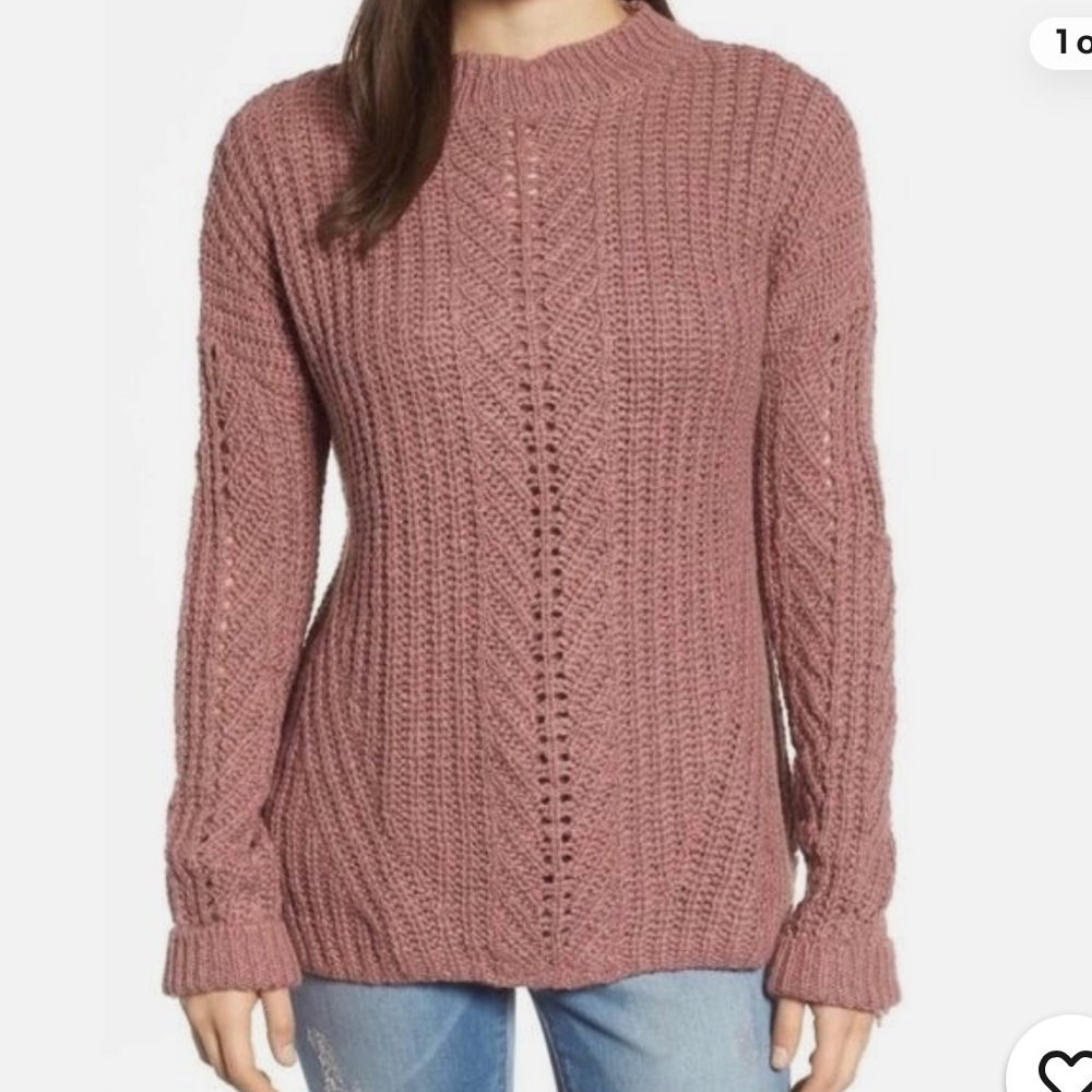 Lucky Brand Open Stitch Pullover Knit Sweater